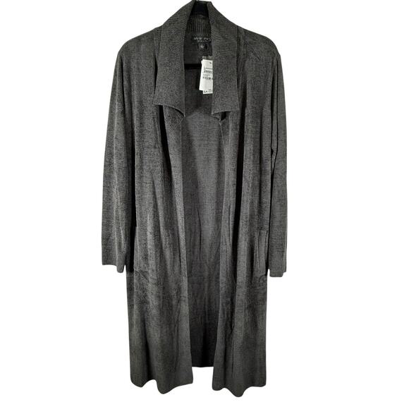 Barefoot Dreams CozyChic Ultra Lite Wide Collar Long Cardigan Small Large Carbon - Picture 1 of 7